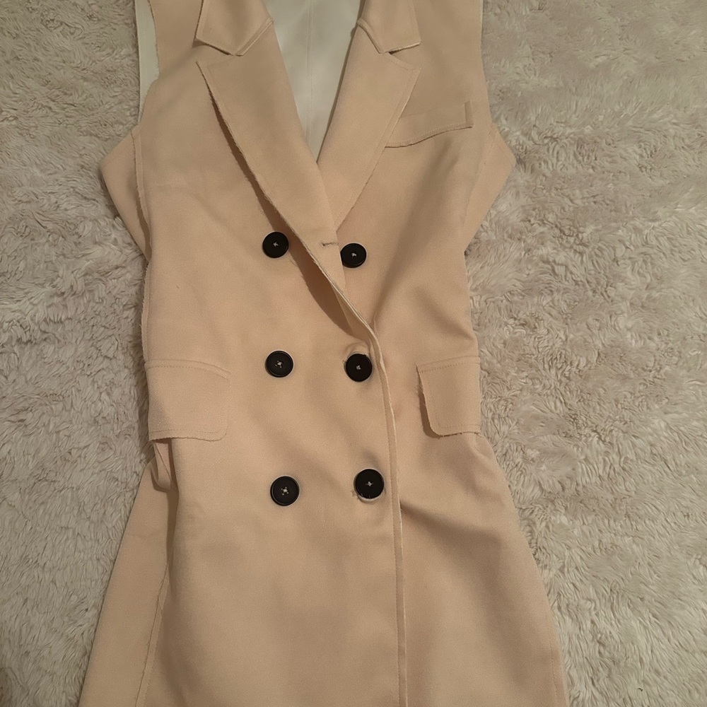Double-Breasted Tan Vest